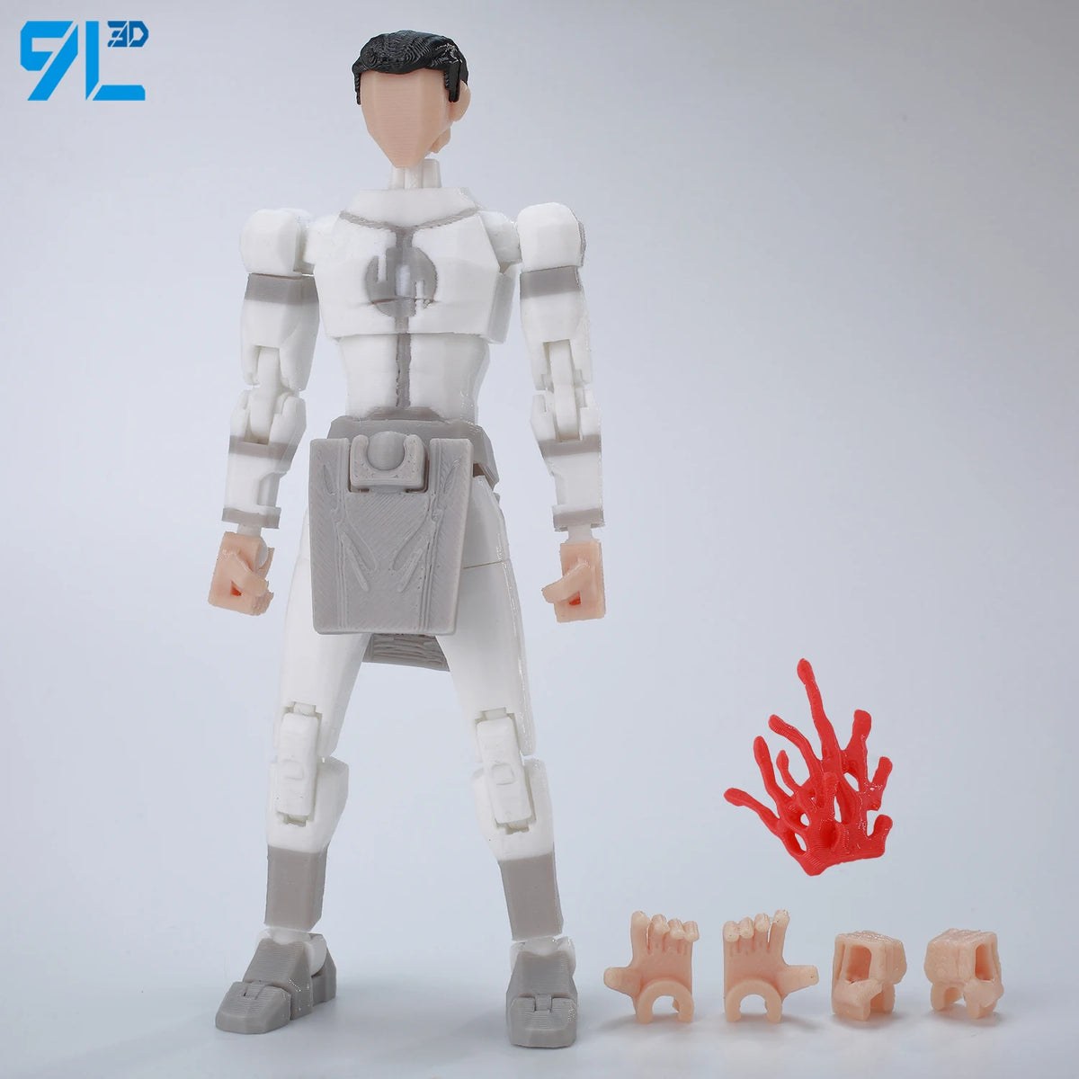 Articulated Superhero Action Figure, 3D Printed PETG Collectible with 30+ Poseable Joints, Interchangeable Parts and Accessories for Display