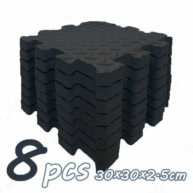 Thick Foam Crawling Mat Tiles, 8-Piece Interlocking Set with 2.5 cm Padding and 30 cm Squares for Nursery Corners and Supervised Baby Floor Play