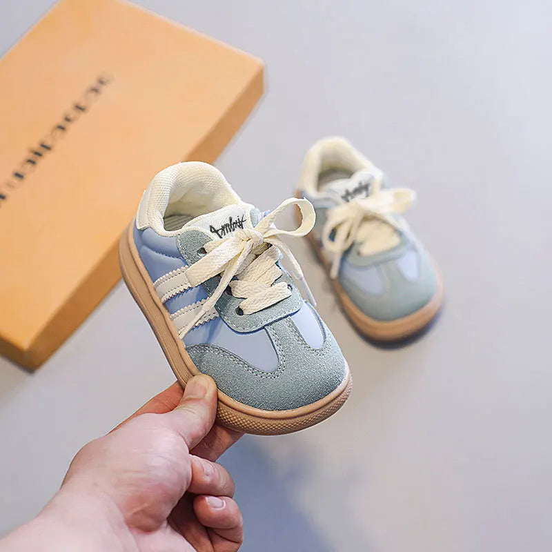 Kids' German Trainer Sneakers with Soft Soles, Anti-Slip Low-Top Casual Shoes for Boys and Girls, Spring and Fall Everyday Wear