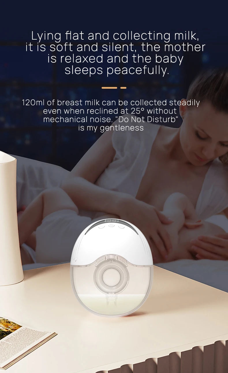 HOMEFISH Wearable Breast Pump MY-375 White 2-Piece Set with 4 Modes, 12 Adjustable Levels, 1200mAh Rechargeable Battery and Type-C Charging