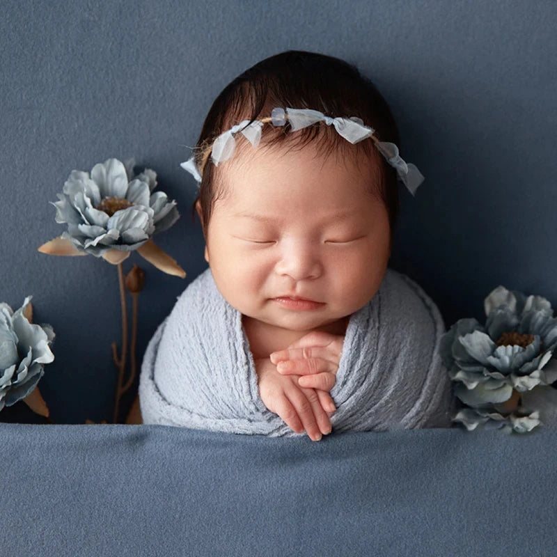 Cotton Gauze Newborn Photography Wrap, Stretchy Baby Portrait Prop in Two Sizes with Color Options for Studio Layers and Keepsake Photo Sessions