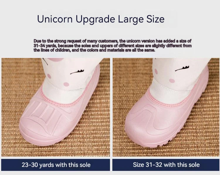 Kids Unicorn Winter Boots with Plush Trim, Gold-Tone Horn and Ear Details, Pink and White Fantasy-Themed Cold-Weather Footwear for Girls