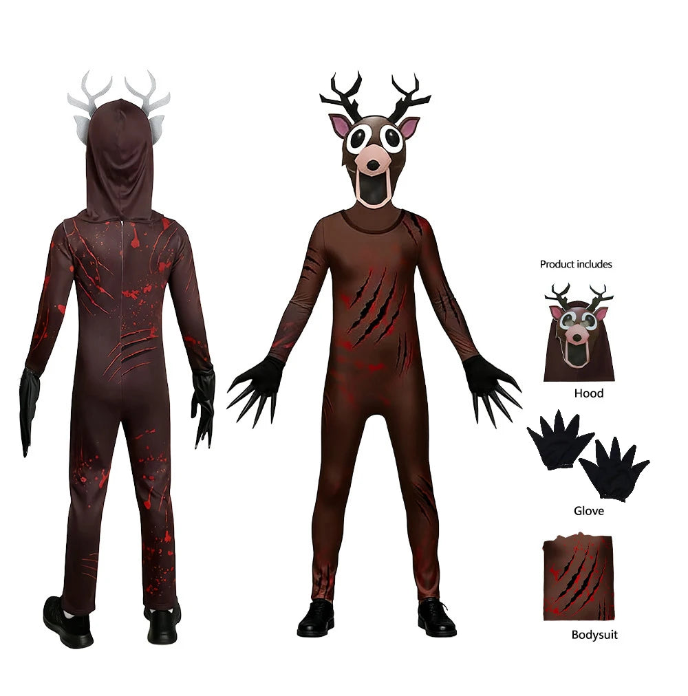 Deer and Owl Cosplay Costume for Kids and Adults, 99 Nights in the Forest Character Outfit for Halloween Parties and Themed Dress-Up