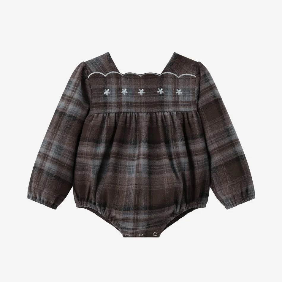 Sibling Matching Brown Plaid Clothing with Dress, Romper, Pants and Knitwear Options, AS AW26 Chestnut Styles for Babies, Kids and Teens