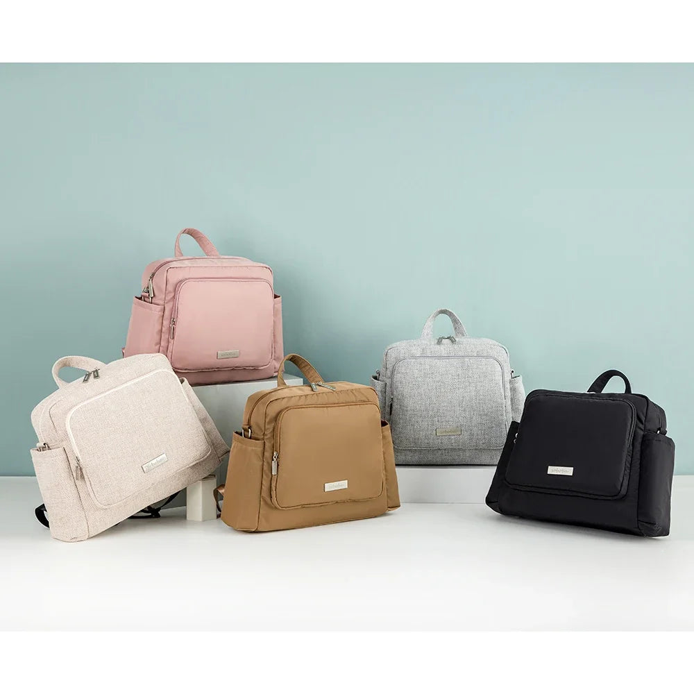 Diaper Bag Backpack with Wide Front Zip Pocket, SOBOBA Baby Essentials Organizer with Side Pockets and Top Handle, 34 x 32 x 12 cm