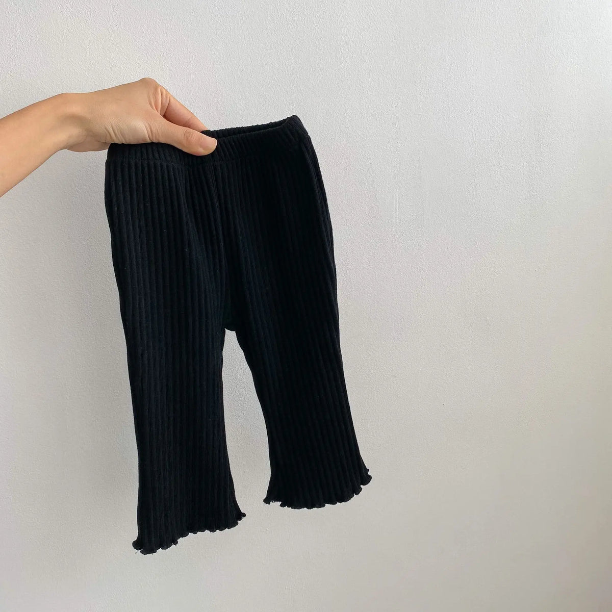 Baby Ribbed Flare Pants for Boys and Girls, Solid Color Pull-On Trousers with Flared Hems in Four Colors, Sizes 6–9M to 4T for Everyday Outfits