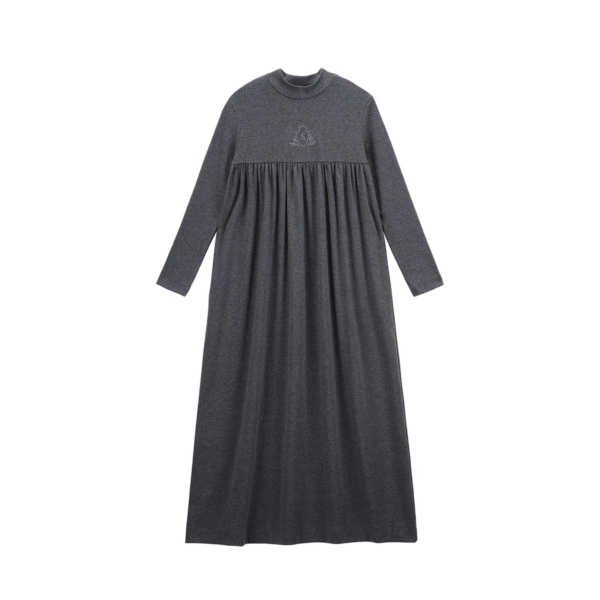 Jersey Sibling Matching Outfits in Gray and Navy, Long Sleeve Girls Maxi Dress and Embroidered Boys Set Options with Cotton Rayon Stretch Blend