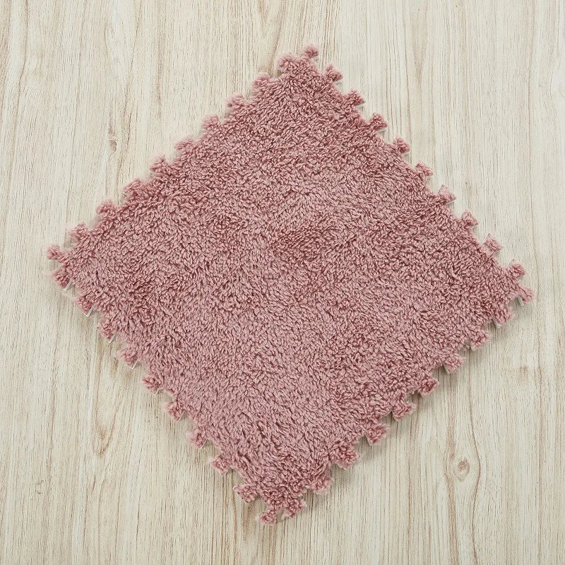 Interlocking Carpet Floor Tiles, Plush 30 cm EVA Foam Puzzle Squares with 1 cm Cushioning for Nursery Corners and Kids Indoor Playrooms