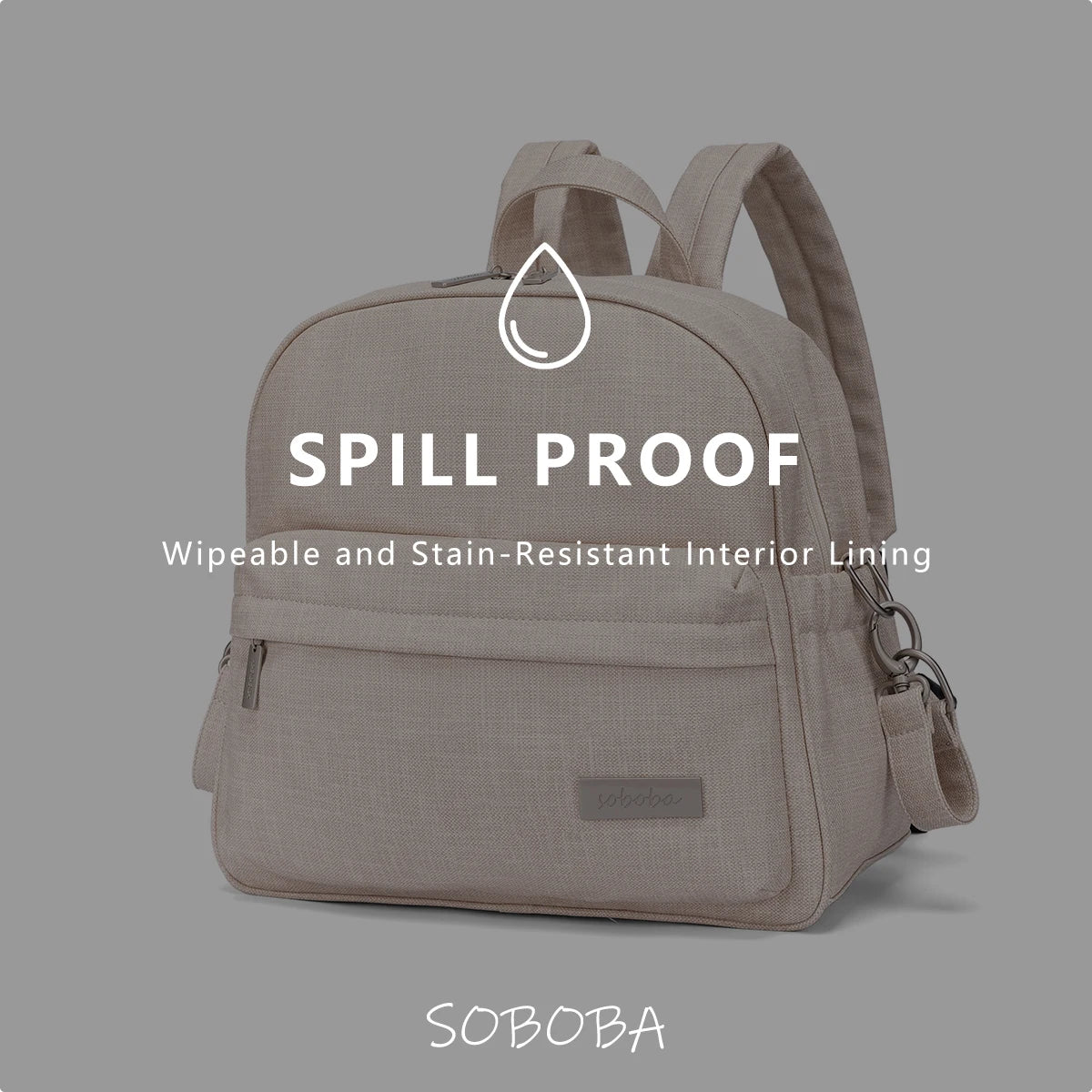 Parent Diaper Backpack by Soboba with Front Zip Pocket and Top Carry Handle, Solid-Color Baby Changing Bag for Newborn Supplies and Daily Outings