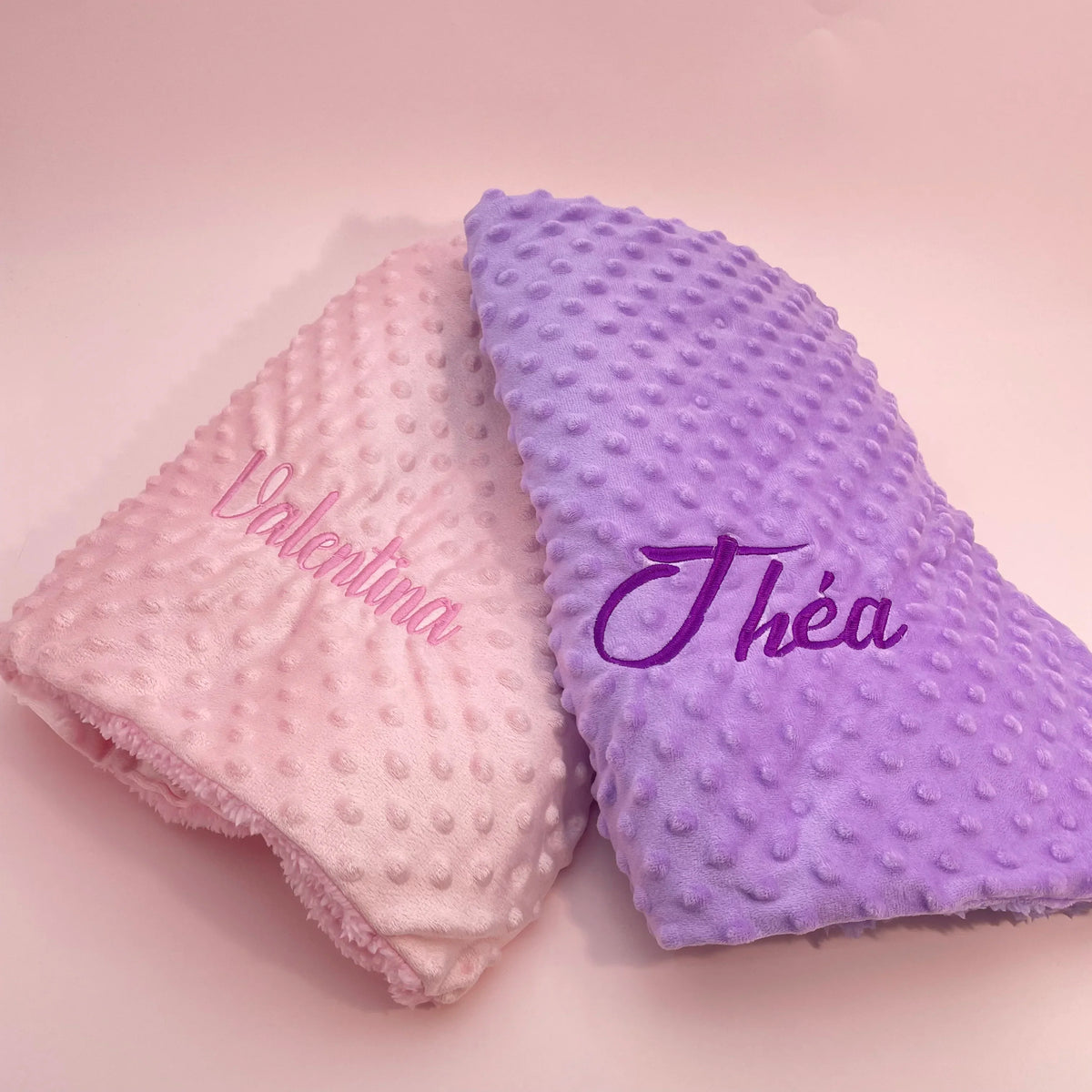 Embroidered Name Baby Blanket and Animal Comforter Options, Personalized Minky Bubble-Texture Keepsake with Single-Item and Two-Piece Gift Choices