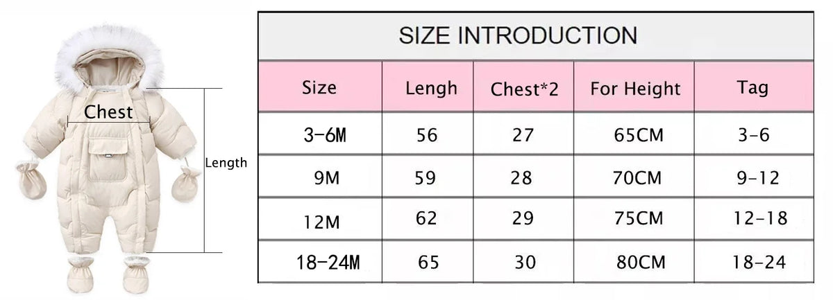 Infant Winter Snowsuit with Hood, Double Front Zippers and Quilted Design, Fleece-Lined Baby One-Piece for Boys and Girls, 3-24 Months