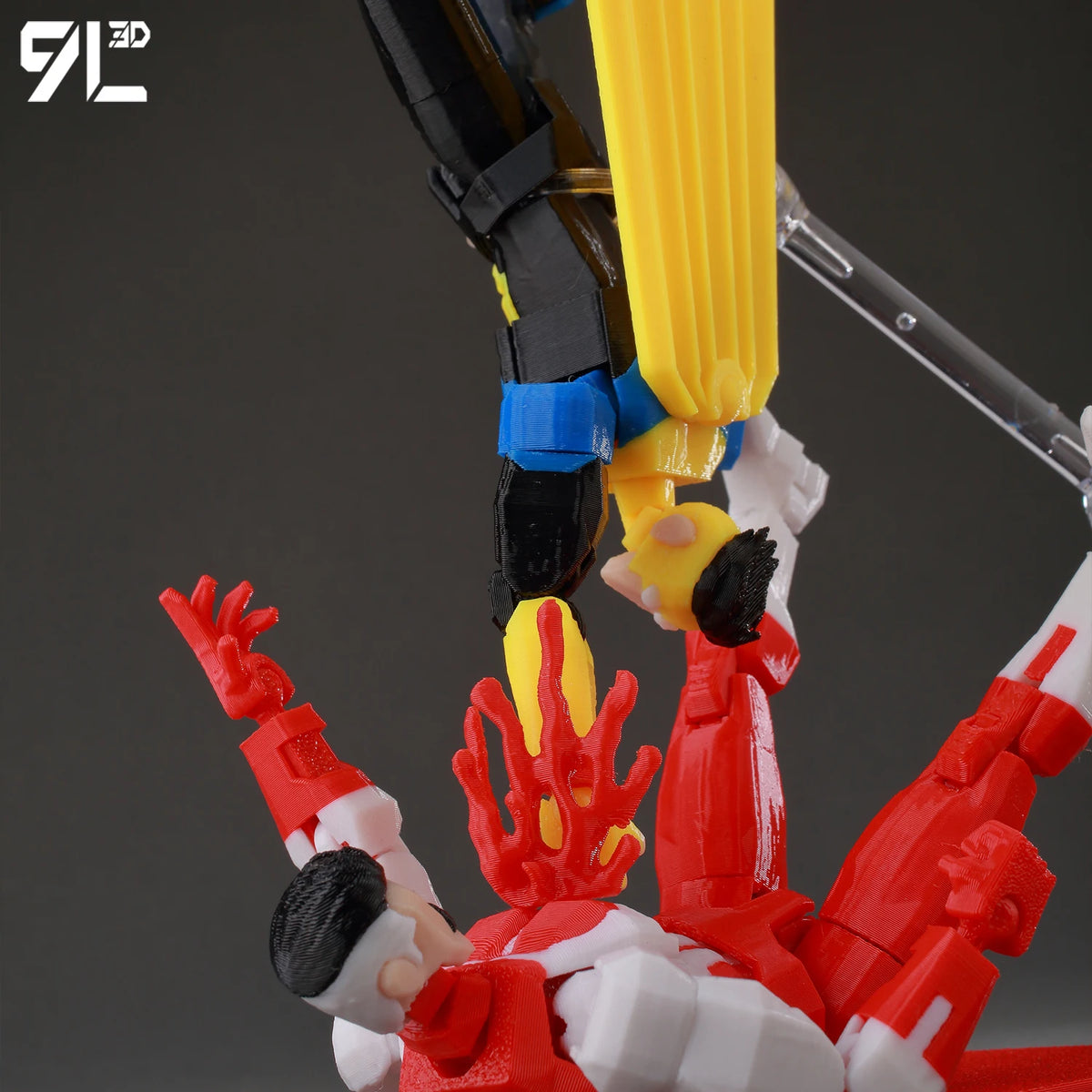 Articulated Superhero Action Figure, 3D Printed PETG Collectible with 30+ Poseable Joints, Interchangeable Parts and Accessories for Display