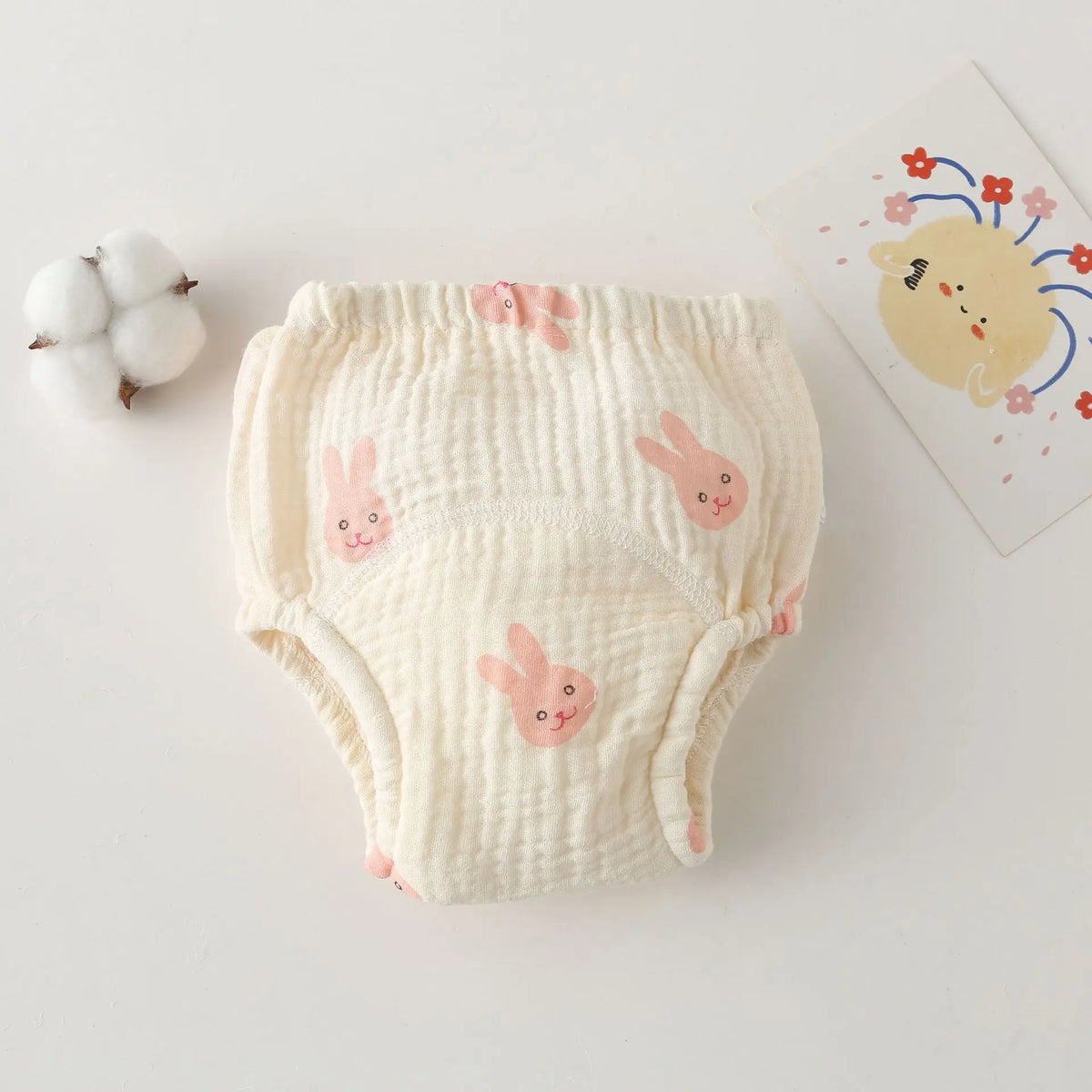 Printed Cotton Potty Training Pants, Single Reusable Learning Underwear with Pull-On Waist for Babies and Toddlers in Sizes 80–110