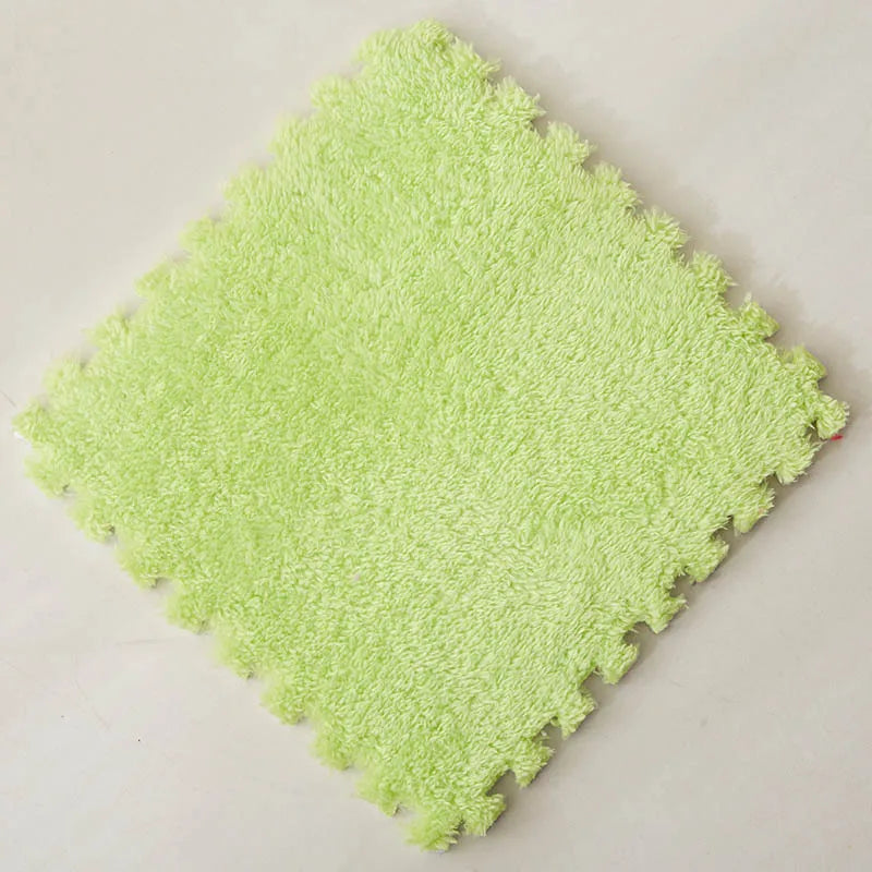 Interlocking Carpet Floor Tiles, Plush 30 cm EVA Foam Puzzle Squares with 1 cm Cushioning for Nursery Corners and Kids Indoor Playrooms