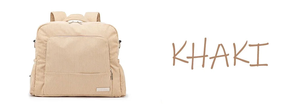 Corduroy Diaper Backpack by Soboba, Large Capacity Baby Changing Bag with Interior Pockets, Front Zip Storage and Side Pockets for Daily Outings