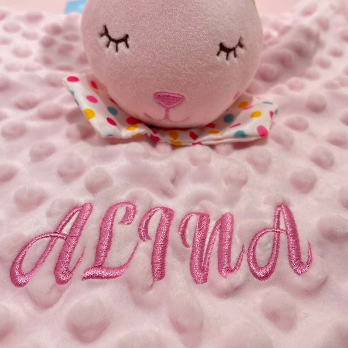 Embroidered Name Baby Blanket and Animal Comforter Options, Personalized Minky Bubble-Texture Keepsake with Single-Item and Two-Piece Gift Choices