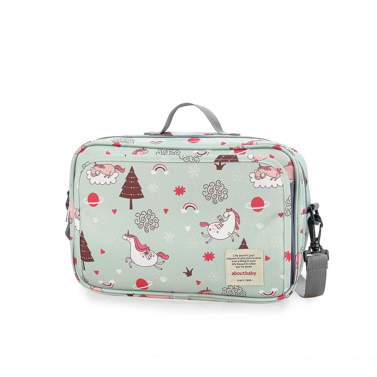 Baby Diaper Bag Wet Dry Storage Pouch with Printed Designs, Reusable Organizer for Diaper Changes, Baby Essentials and Everyday Outings