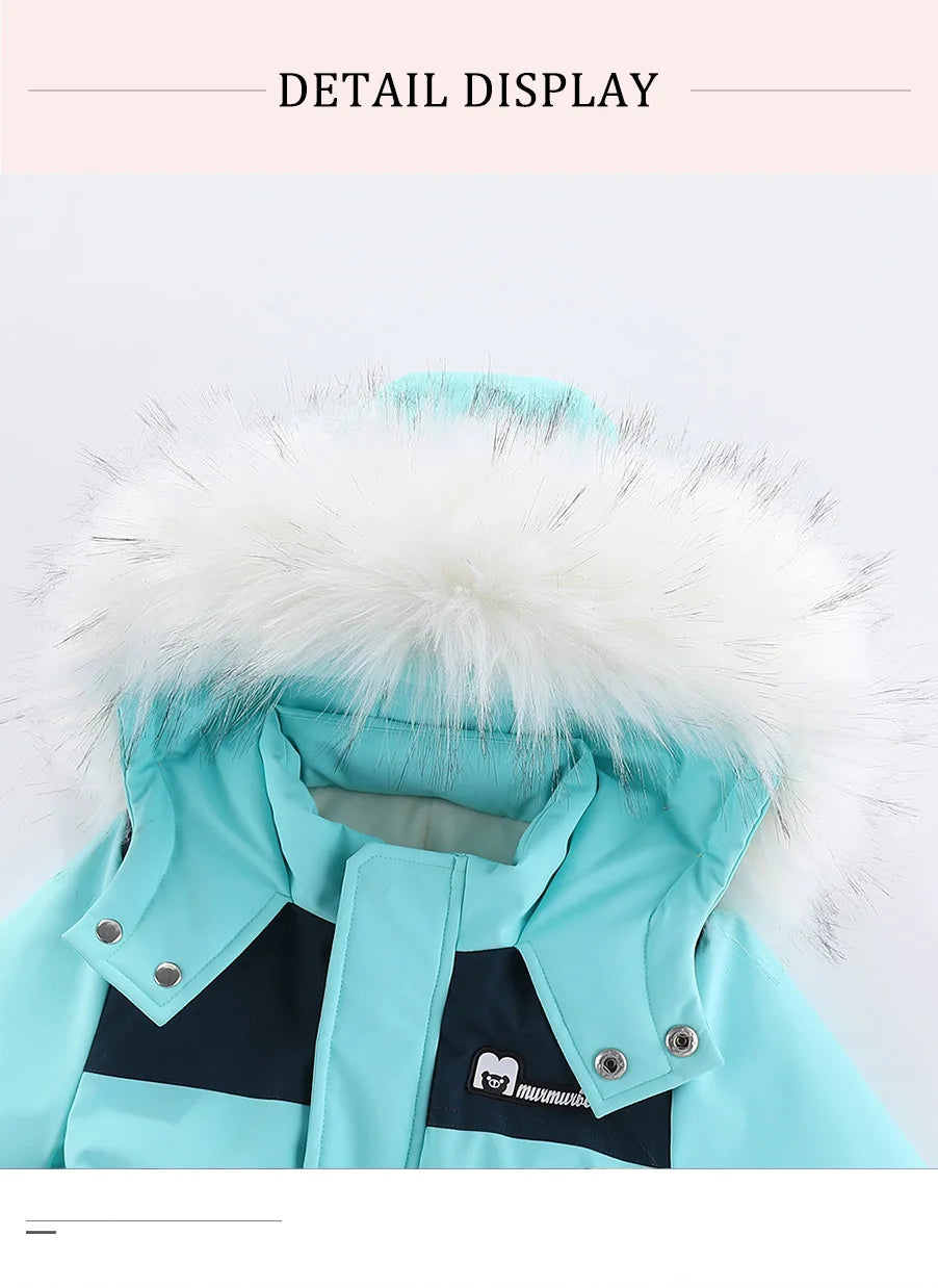 Toddler Hooded Snowsuit by Ircomll, Padded One-Piece Winter Outerwear with Plush-Look Hood Trim, Elastic Cuffs and Pockets, Sizes 18M to 4-5T