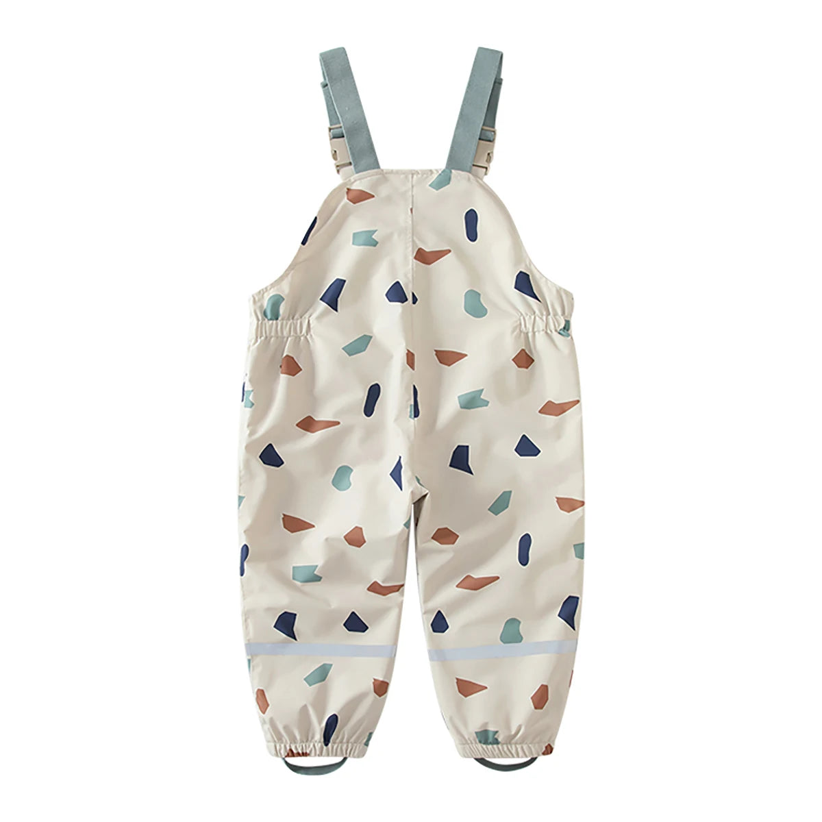 Kids Waterproof Rain Overalls by HONEYKING, Printed Bib Pants with Buckle Shoulder Straps and Elastic Cuffs for Boys and Girls Outdoor Play
