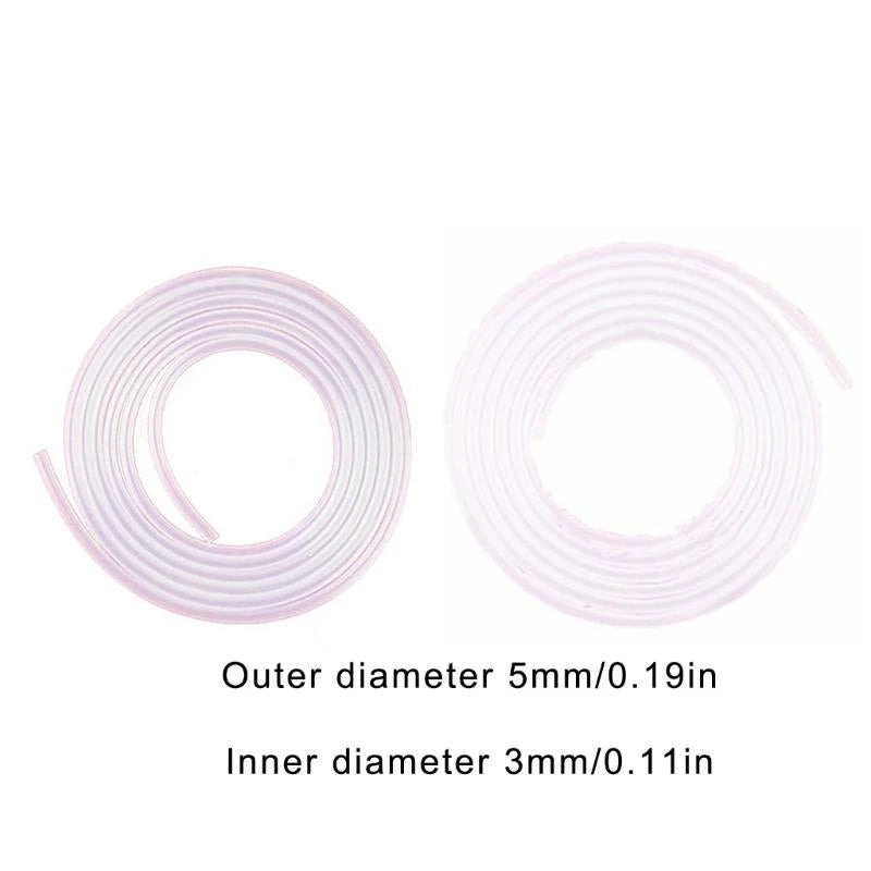Silicone Bottle Replacement Tubing, 100cm or 200cm Cut-to-Length Hose with 5mm Outer and 3mm Inner Diameter for Compatible Baby Bottle Straws