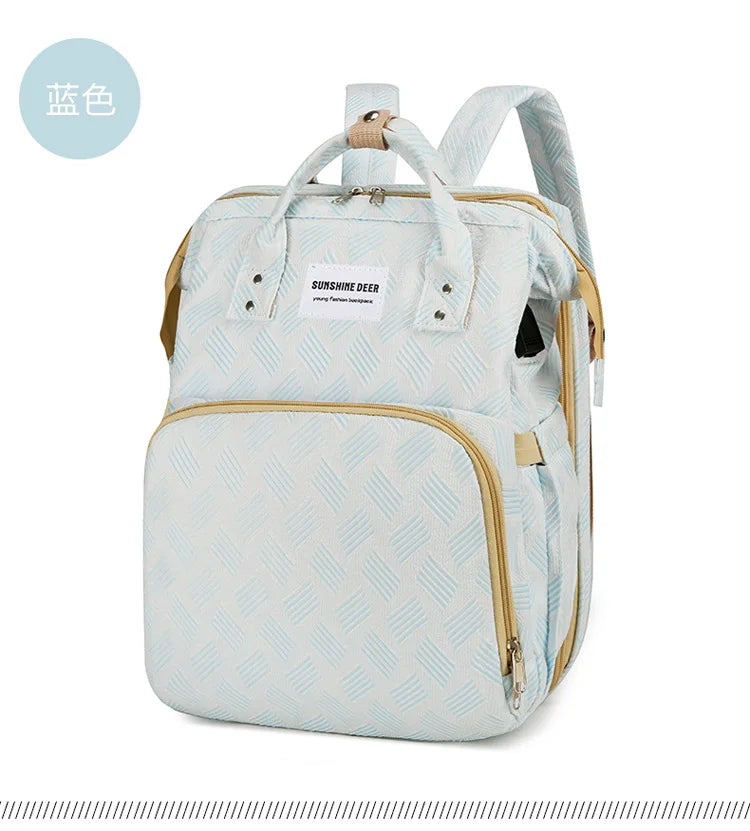 Convertible Diaper Bag Backpack with Fold-Out Changing Area and Stroller Hooks, 30 x 20 x 40 cm Baby Essentials Organizer for Parents
