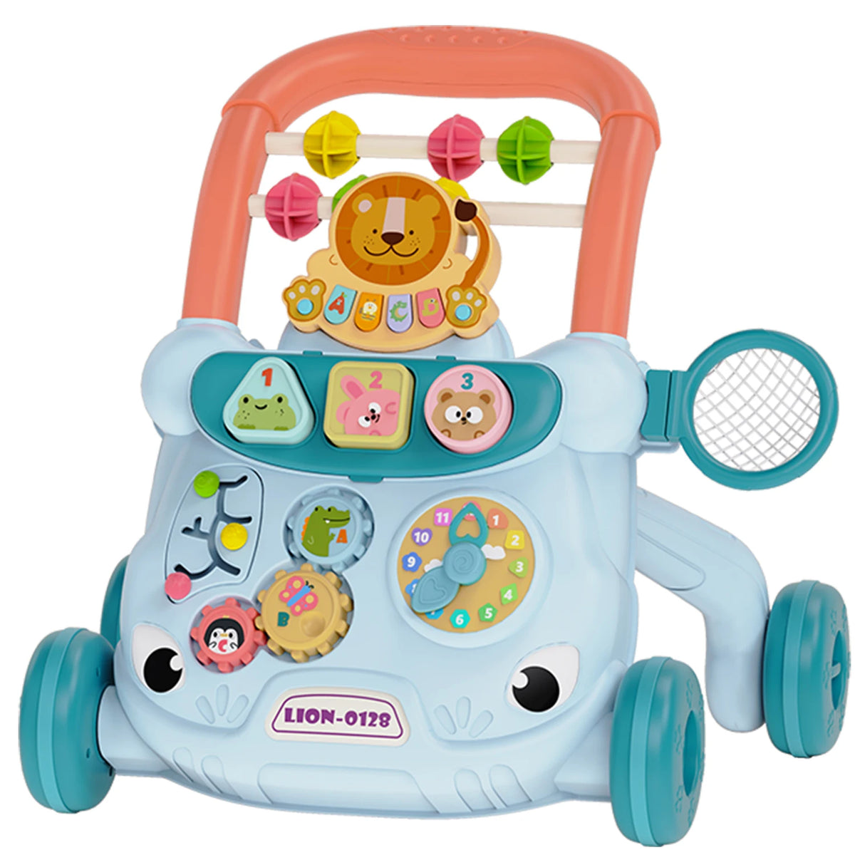 Musical Toddler Push Walker with Animal Activity Panel, Wheeled Handle Toy for Ages 18 Months and Up in Rabbit, Lion, Unicorn, Frog and Spider Styles