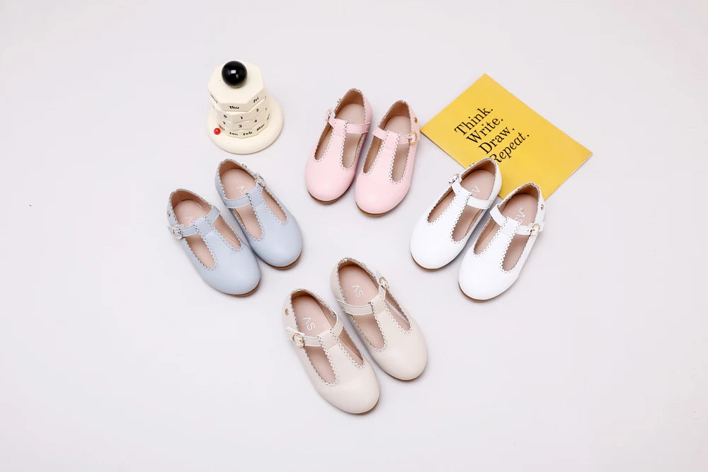 Pastel Kids Dress Shoes for Boys and Girls, Mary Jane Flats, Lace-Up Oxfords and Slip-On Styles for Weddings, Birthday Parties and Family Photos