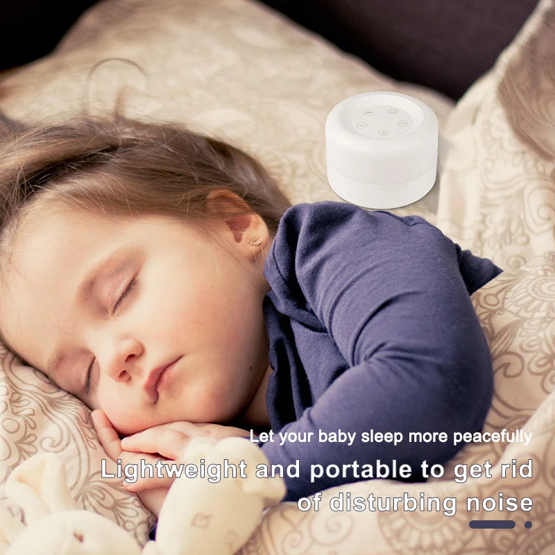 Color Light White Noise Machine with 7 Light Effects and 12 Sounds, 2000mAh Rechargeable Battery, Compact Sound Device for Nursery and Travel
