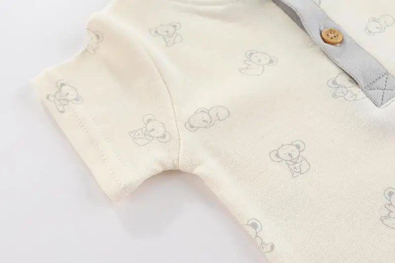 Cotton Infant Bodysuit Trio with Short Sleeves, Printed and Solid Baby One-Piece Outfits with Bottom Snaps for Boys and Girls, 3M-12M