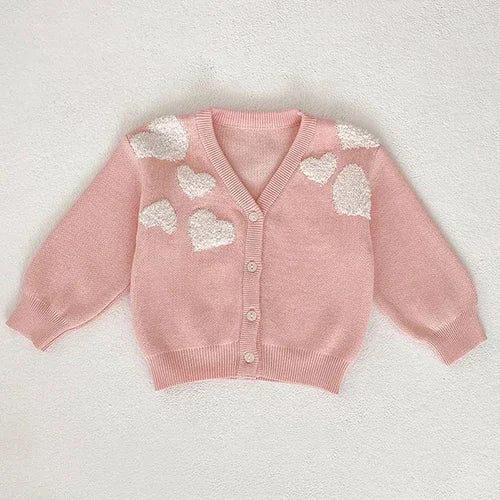 Infant Girl Sweater Cardigan with Long Sleeves, Button-Front Knit Layering Coat in Multiple Styles for Fall Outfits, Sizes 3M to 3T