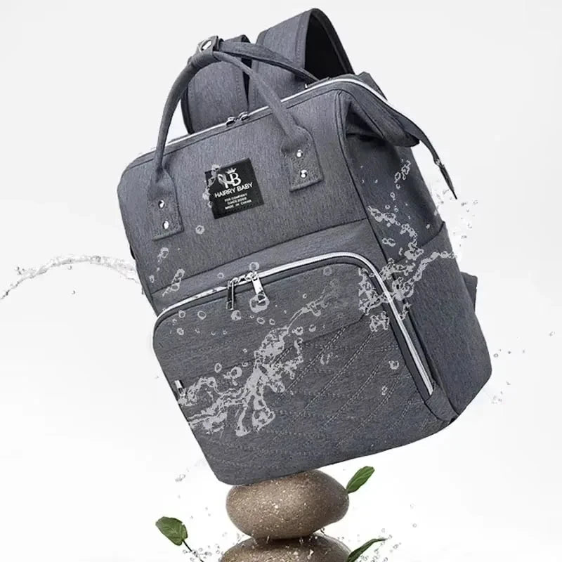 Diaper Backpack with Front Bottle Organizer and Carry Handles, Zippered Baby Essentials Bag in Five Colors for Parents and Everyday Outings
