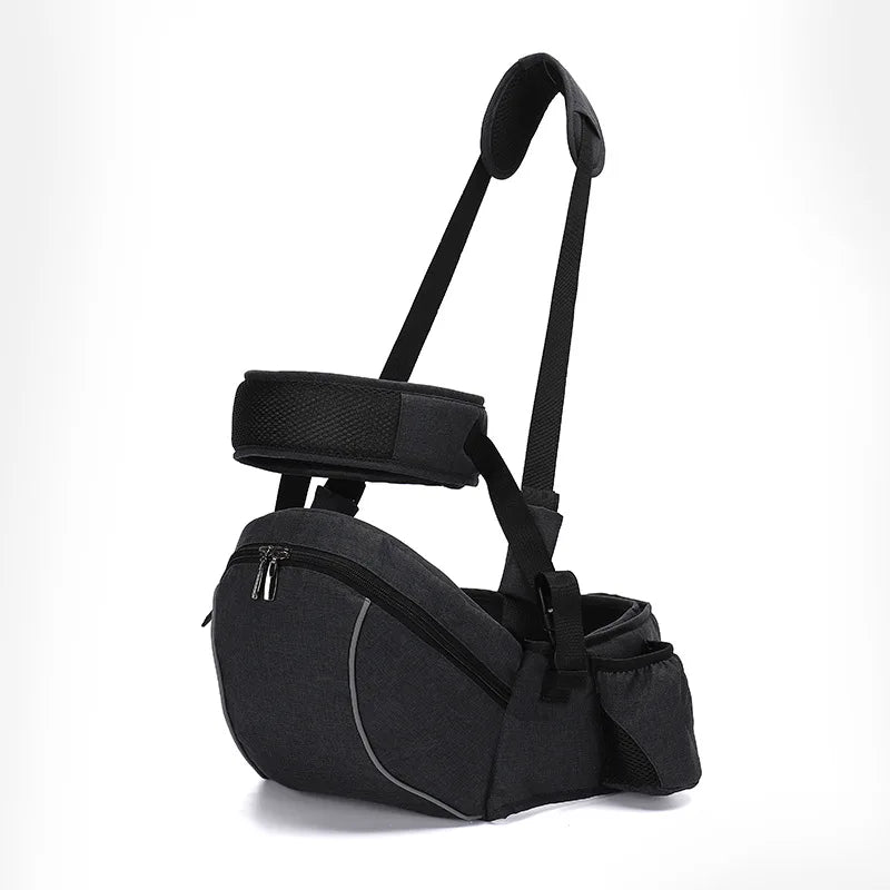 Baby Hip Seat Sling with Padded Shoulder Strap, Contrast Trim and Zipper Storage Pockets, Waist Seat Carrying Accessory in Multiple Colors