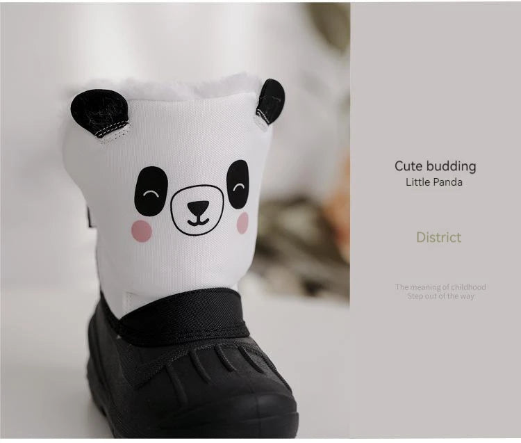 Kids Unicorn Winter Boots with Plush Trim, Gold-Tone Horn and Ear Details, Pink and White Fantasy-Themed Cold-Weather Footwear for Girls
