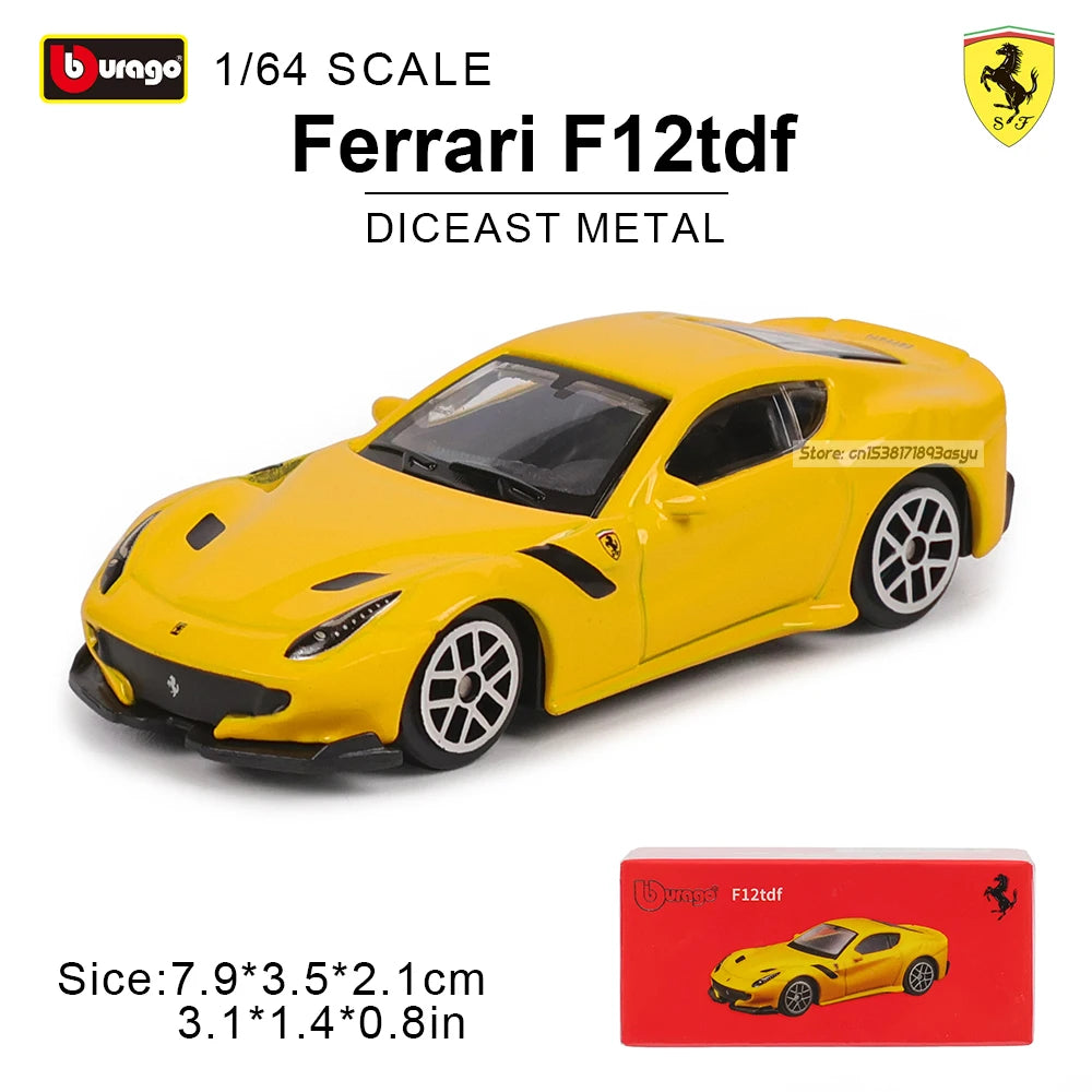 Bburago Ferrari Model Car, 1:64 Scale Diecast Metal Collectible with Daytona SP3, 488 GTB, F50 and More Sports Car Options for Display and Gifts