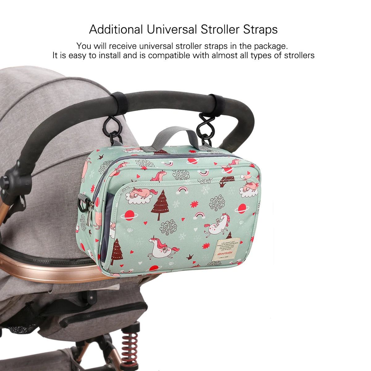 Baby Diaper Bag Wet Dry Storage Pouch with Printed Designs, Reusable Organizer for Diaper Changes, Baby Essentials and Everyday Outings