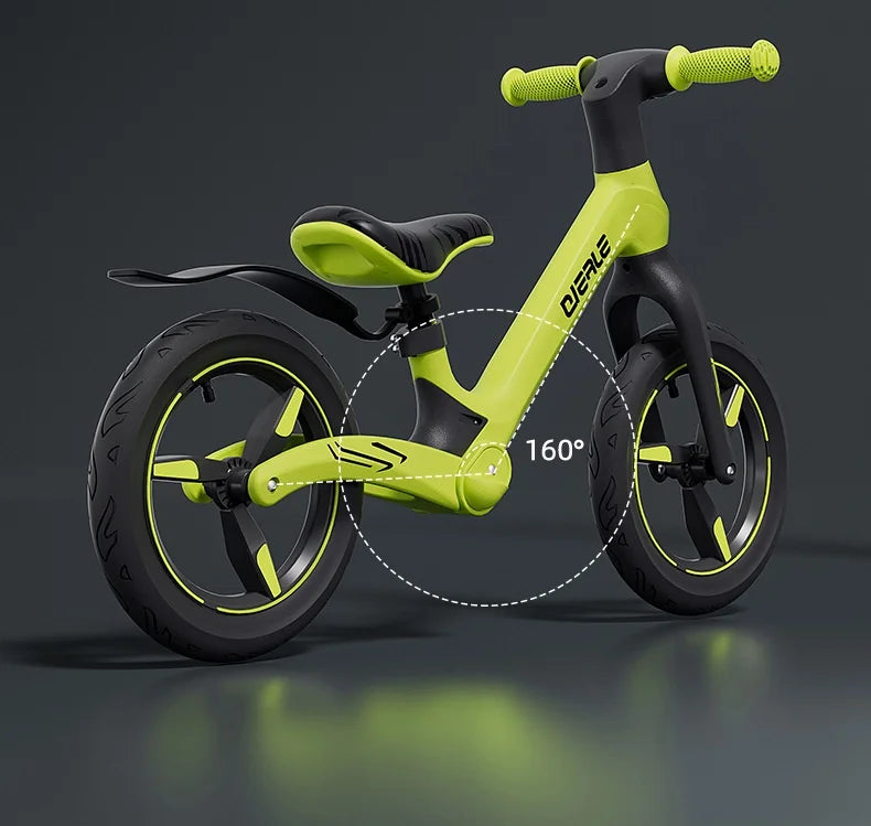 12-Inch Kids Balance Bike Without Pedals, Lightweight Bicycle for Boys and Girls, Black, Pink, Green or Red for Supervised Riding Practice