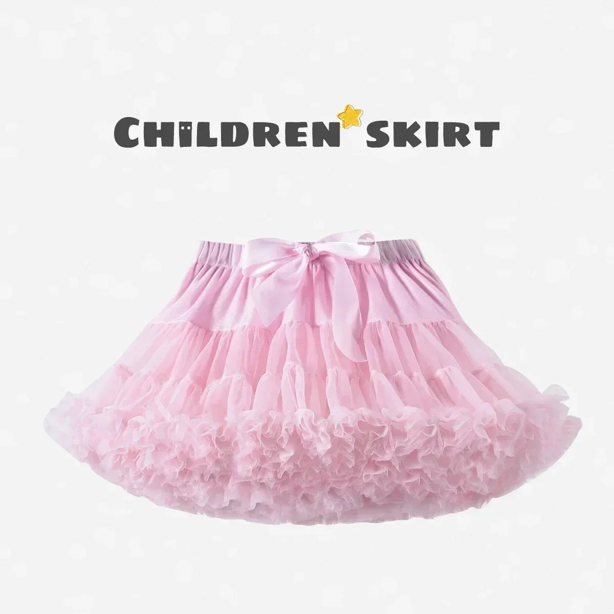 Girls Bow Waist Tutu Skirt with Fluffy Tulle Layers and Satin Lining, Adjustable Elastic Waist Pettiskirt for Birthdays, Dance and Dress Up