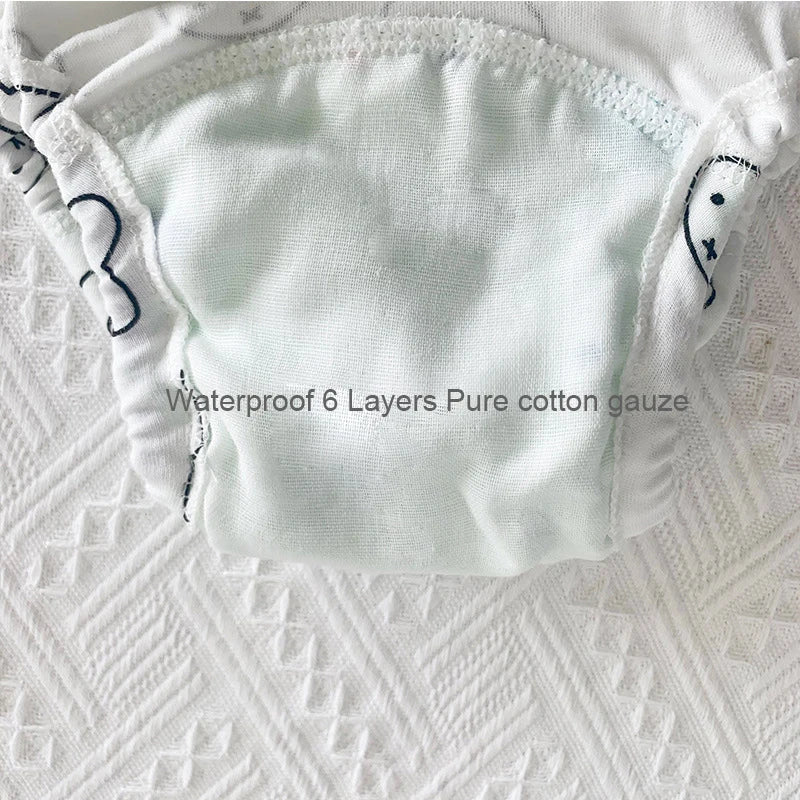 Toddler Potty Training Pants 3-Pack, 6-Layer Washable Cotton Learning Underwear with Elastic Waist and TPU Layer in 8–18 kg Size Options