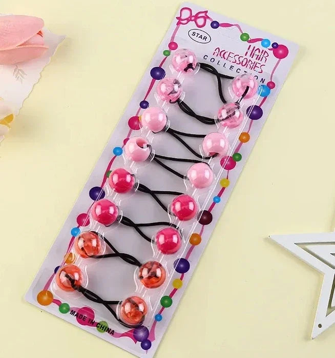 Bubble Puff Ponytail Extensions for Girls, 8-Pack Afro-Textured Hair Accessories with Elastic Loops and Beaded Styling Set Options