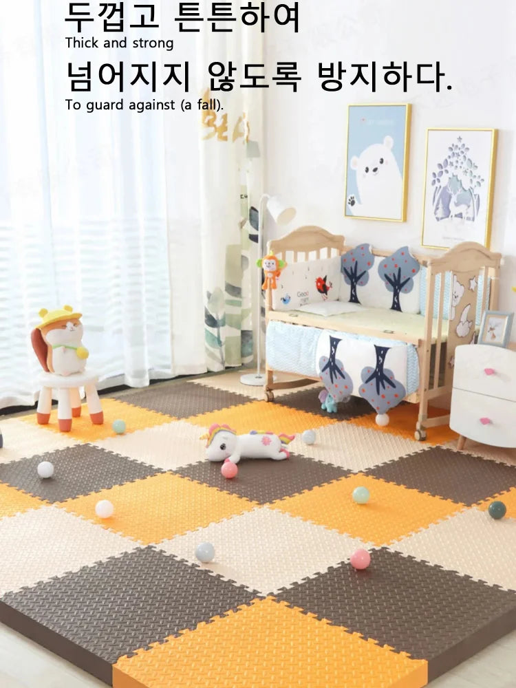 Modular Baby Floor Padding Tiles, 30 cm Interlocking Squares with 2.5 cm Thickness in 1, 4, 6 or 8-Piece Options for Supervised Nursery Play