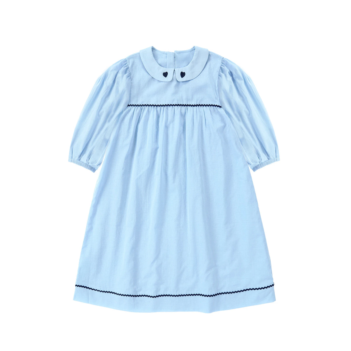 Light Blue Sibling Matching Outfits with Cotton Girls Collared Dresses, Baby Rompers and Boys Plaid Sets, Lyocell Knit Tops and White Separates