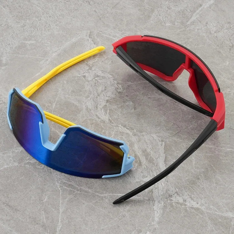 Children’s Shield Sunglasses with Colorful Mirrored-Look Lens and Sporty Wraparound Styling, Kids Fashion Shades for Summer Outings and Travel