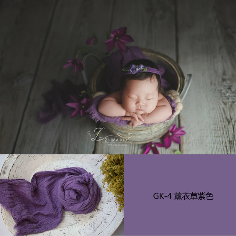 Cotton Gauze Newborn Photography Wrap, Stretchy Baby Portrait Prop in Two Sizes with Color Options for Studio Layers and Keepsake Photo Sessions