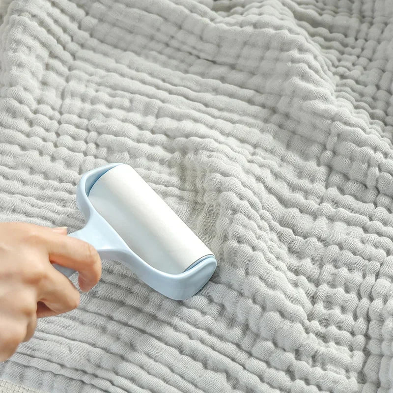 6-Layer Cotton Muslin Baby Bath Towel with Bubble Gauze Texture, Approx. 105 x 105 cm Square Receiving Blanket for Parent-Supervised Care