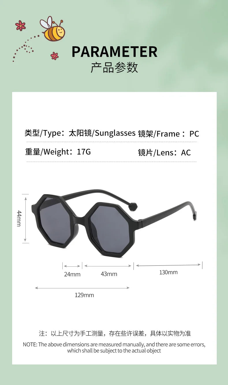 Kids Retro UV400 Sunglasses for Boys and Girls Ages 2-8, Colorful Fashion Shades in Assorted Frame Styles for Summer Outings and Family Photos