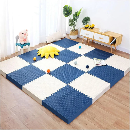 Thick Foam Crawling Mat Tiles, 8-Piece Interlocking Set with 2.5 cm Padding and 30 cm Squares for Nursery Corners and Supervised Baby Floor Play