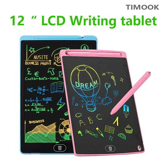 12-Inch LCD Handwriting Pad for Kids, Color Drawing Tablet and Portable Writing Board for Creative Doodles, Letter Practice and Learning Activities