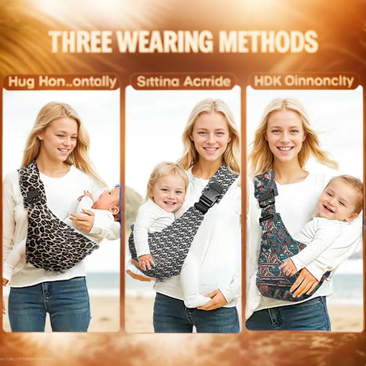 Crossbody Baby Sling Carrier for 10–30 lb Babies, Adjustable Cotton Hip Seat with Padded Shoulder Strap for Shopping and Travel
