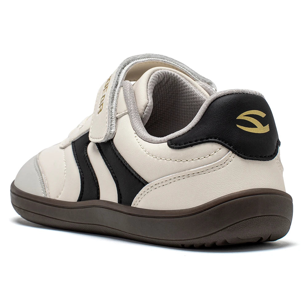 Big Kids Barefoot Sneakers by HOBIBEAR with Wide Toe Box, Zero-Drop Rubber Sole, Hook-and-Loop Strap and Artificial Leather Upper for Everyday Walking