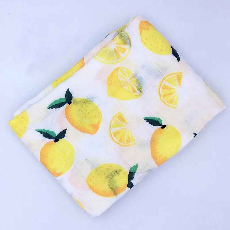Printed Cotton Muslin Receiving Blanket for Babies with Space, Animal and Floral Designs, Approx. 120 x 120 cm Square Wrap with Smaller Mountain Option